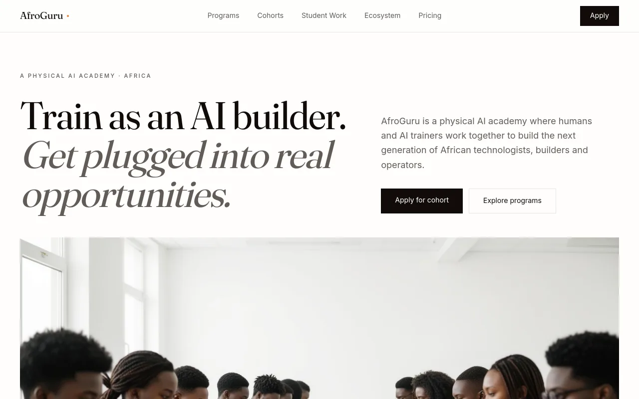 AfroGuru website screenshot