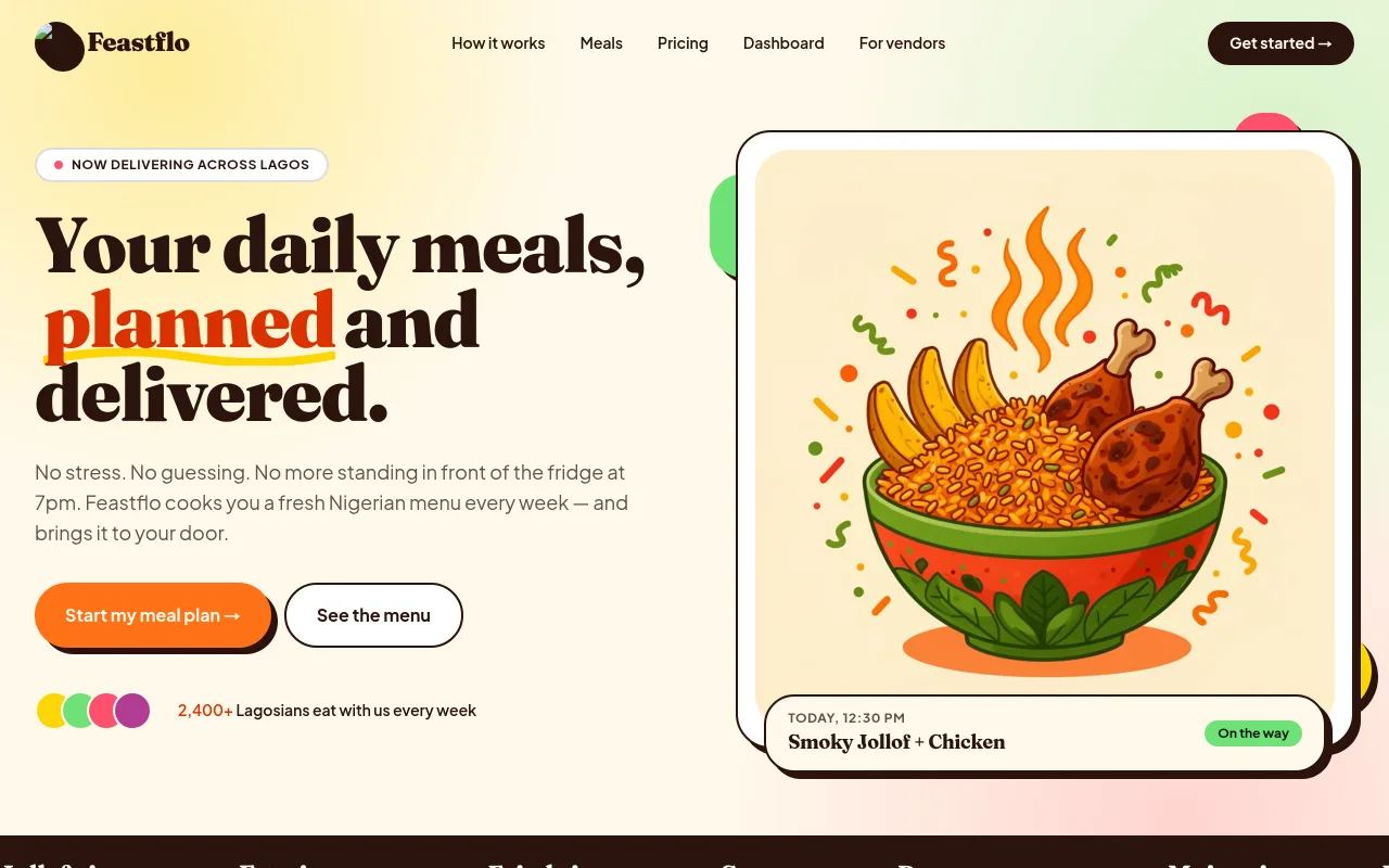 Feastflo website screenshot