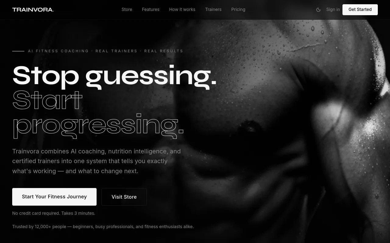 Trainvora website screenshot