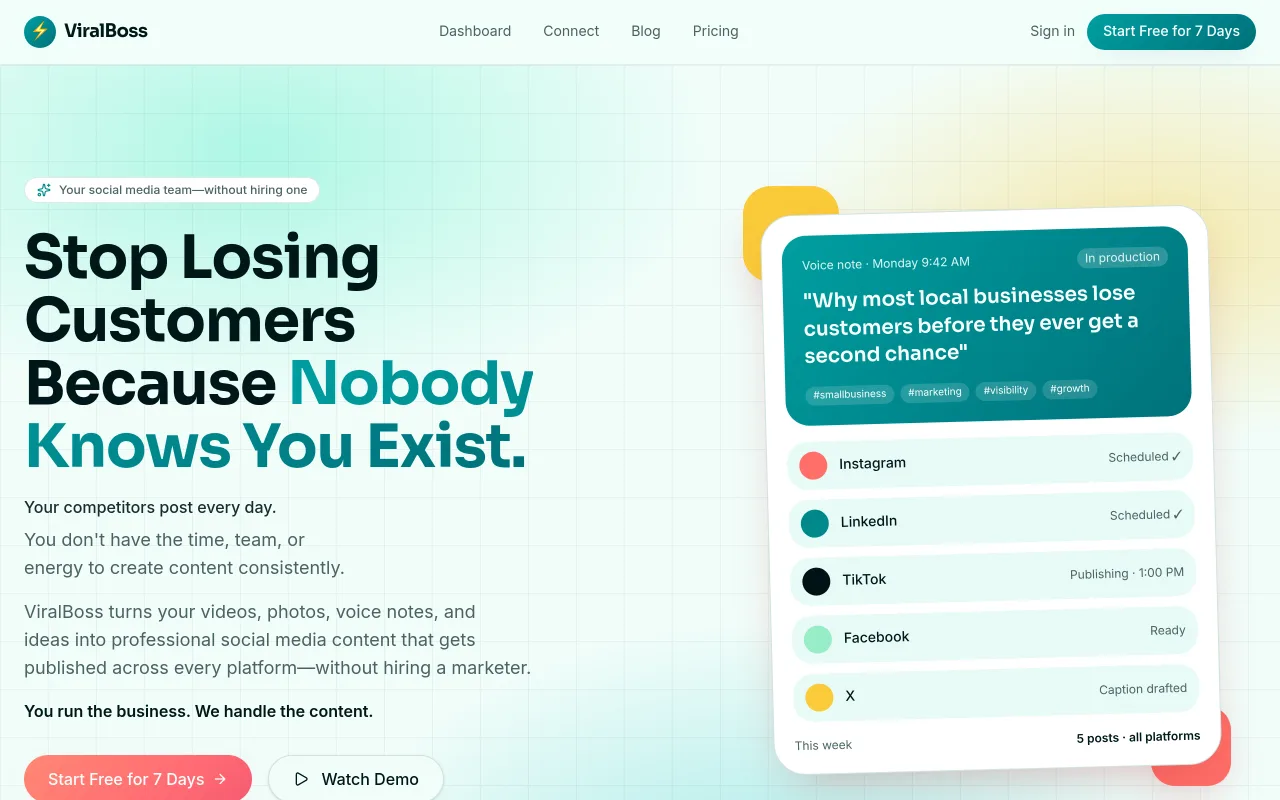 ViralBoss website screenshot